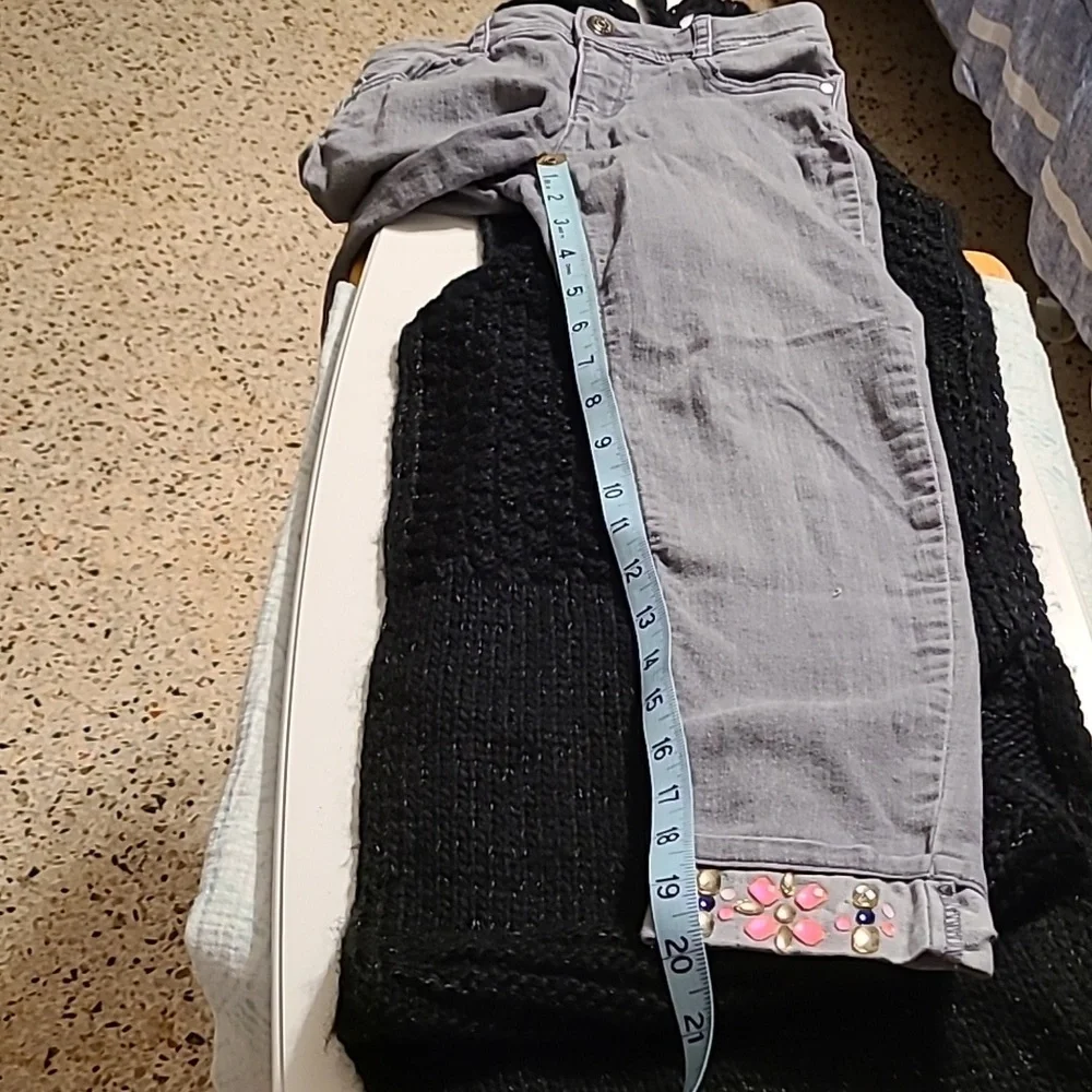 Gymboree Adjustable Waist Cute Casual Sequin Cuffed Jeans Girls Size 6 EUC